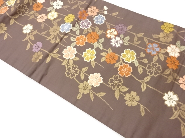 枝垂れ桜模様織出し名古屋帯